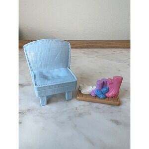 Fisher-Price Loving Family Dollhouse Mud Room Shoes and Blue Chair